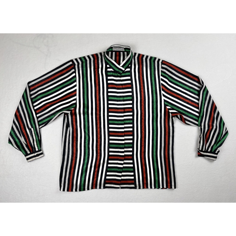 Jaeger Women's Long Sleeve Shirt Red‎ White Green Size Large